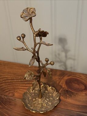 Brass Floral Jewelry Stand - Gold Flower Design Anthropologie